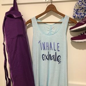 GAIAM yoga tank “Inhale Exhale” on front Loose fit